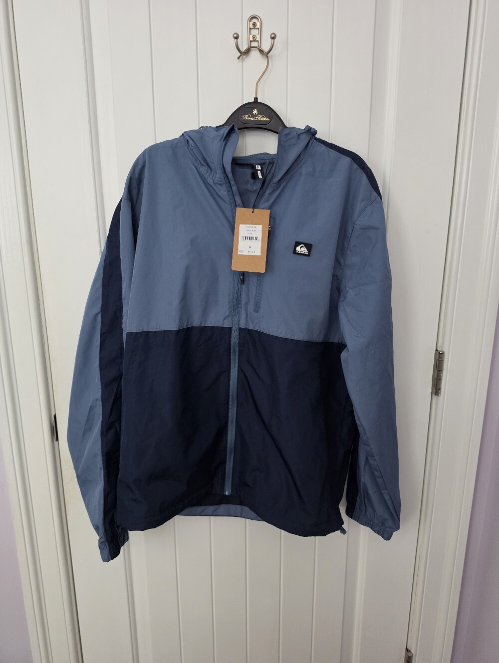 NWT Quiksilver Packable Water Resistant Zip up Jacket Dress Blue Med QA16JK000